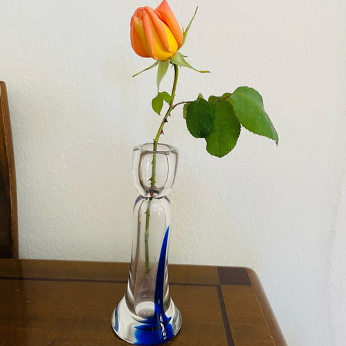 Handmade glass soliflore vase like new, Murano art glass