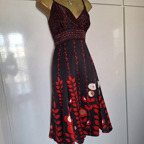 Ted Baker ladies silk dress with ribbon tie back size 3, like new