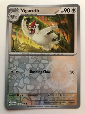 Pokémon TCG Surging Sparks Vigoroth Reverse Holofoil колекционерска карта нова