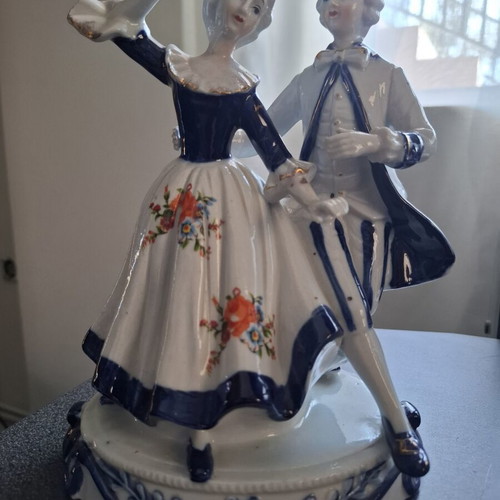 Vintage porcelain decorative dancing couple used, 23cm height