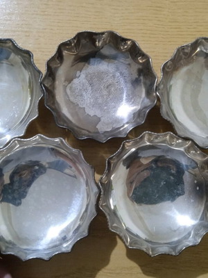 Silver-plated fondant dishes used, pack of 5 pieces