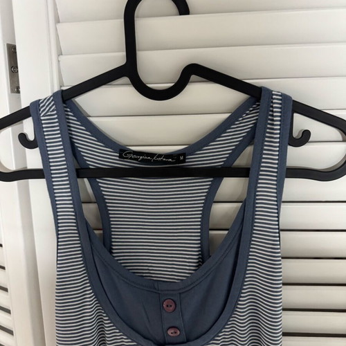 Georgina Kostara striped blue white dress like new, size M
