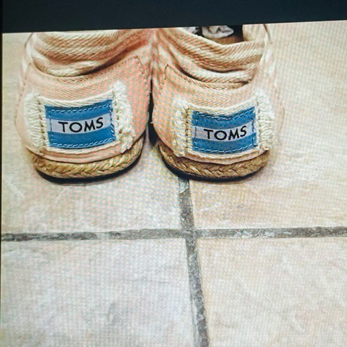 Toms espadrilles like new, pale pink with striped details, size 36