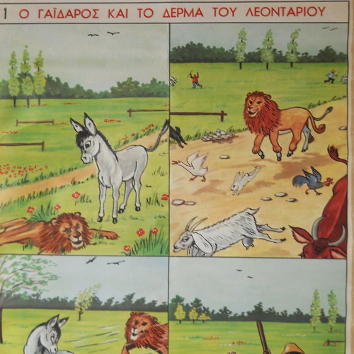 Old school map used “The Donkey and the Lion's Skin”