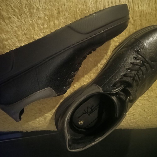 Martinetto men's shoes size 43 new, black leather casual