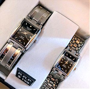 Vintage Omax set ρολόι ανδρικο+γυναικειο (στο κουτι τους