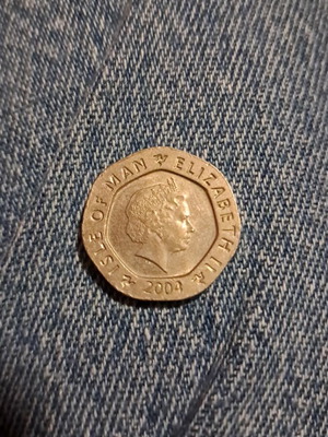 Castle Rushen Clock Isle of Man 2004 coin like new, 20 pence