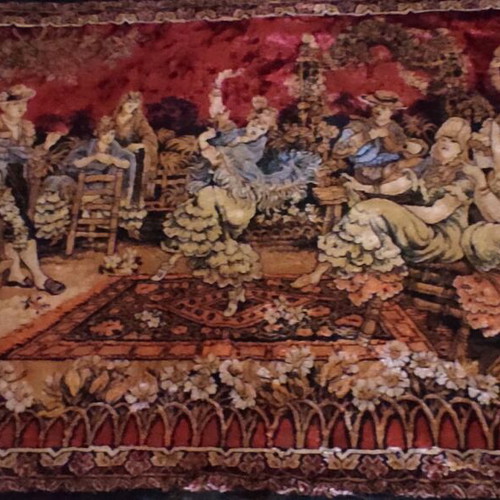 Velveteen Wall Hanging tapestry used, Spanish flamenco dance theme
