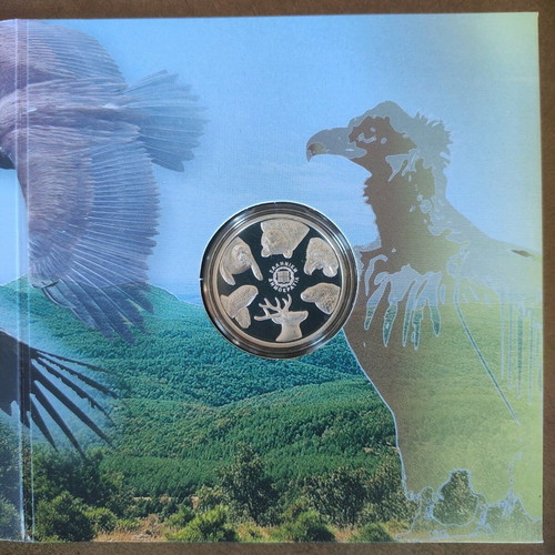 Silver collector coin Cinereous Vulture 5 euro 2025 like new