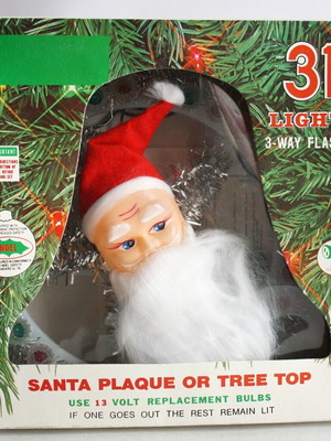 Χριστουγεννιάτικη κορυφή με 31 πολύχρωμα λαμπάκια και Αϊ Βασίλη καινούργια