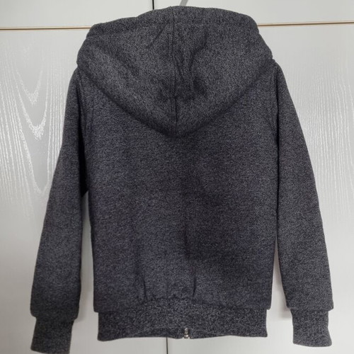 Funky Buddha Kids Hoodie with Sherpa Lining Size 6, Dark Grey Heathered