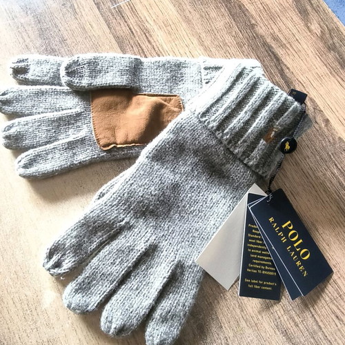 Polo Ralph Lauren gloves new, one size, gray and beige