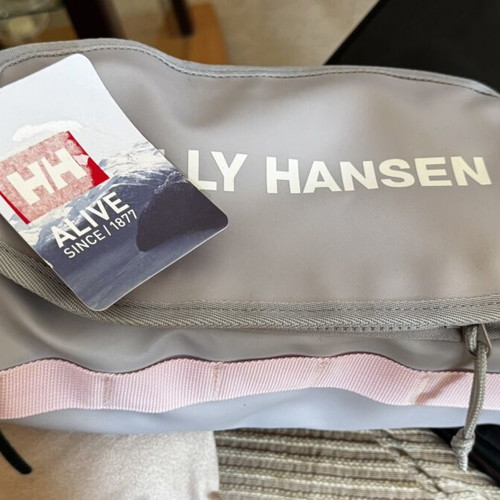 Helly Hansen waterproof travel wash bag new, grey with pink details