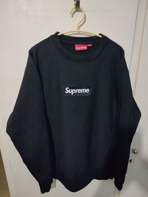 Supreme box logo crewneck μαύρο μεταχειρισμένο, μέγεθος Large