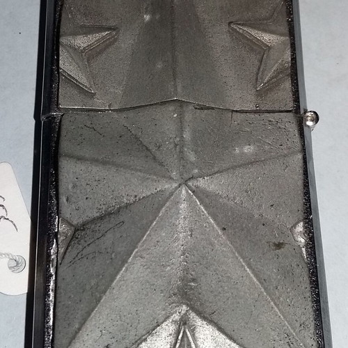 Belt buckle with lighter new, gray silver