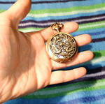 Unisex pocket watch new with dragon theme gold color