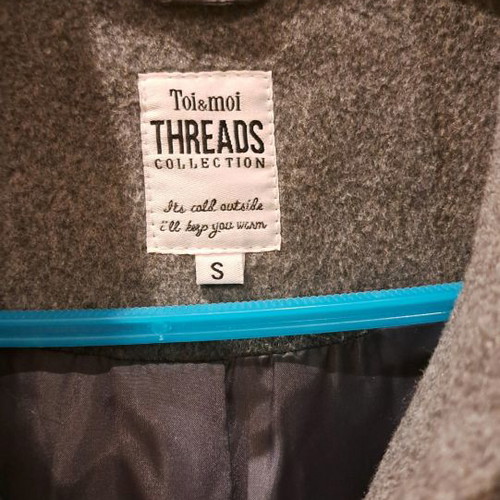 Toi&Moi coat new gray straight cut size S