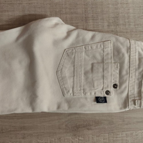 Chicco summer pants for boy like new, white cotton, adjustable waist