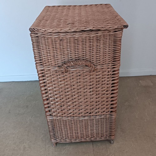Wicker Storage Basket rectangular used with lid and handles