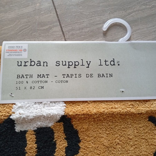 Bath mat with bees 51x82 cm 100% cotton new