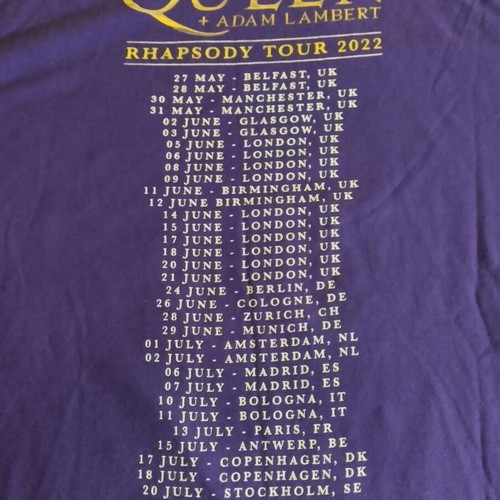 Queen Fashion tour t-shirt, purple, XL