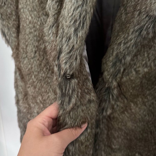 Fur vest BSB like new, size 40, gray and brown