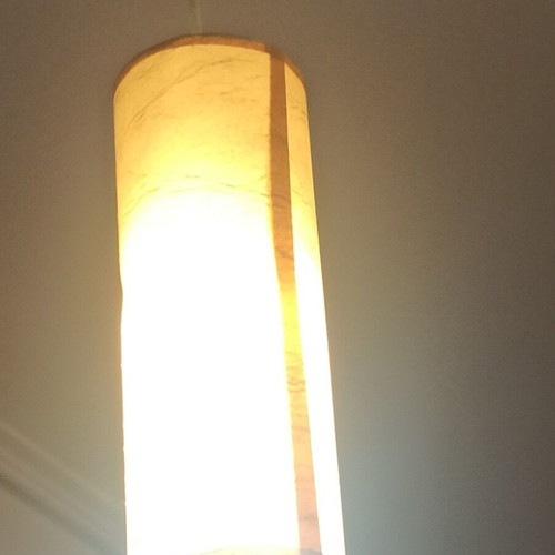 Pendant lights used, pack of 3, yellow with brown patterns