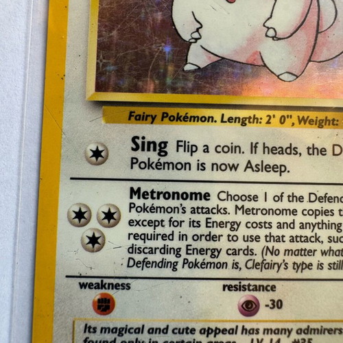 Pokemon TCG Clefairy Holo Base Set like new