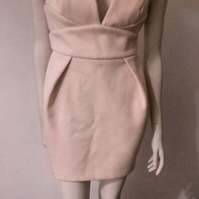 Short dress like new, beige