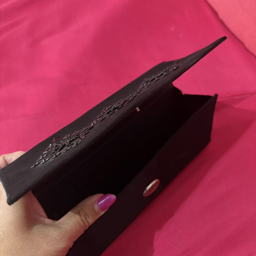 Sequin satin clutch bag like new, black