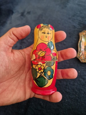 Traditional Russian wooden nesting doll Babushka