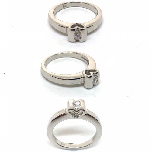 Vintage solitaire ring with brilliant k18 5.7 gr 0.20ct VS2-I-j