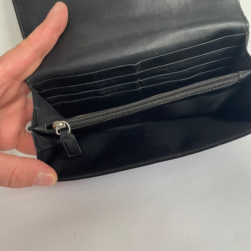 Dior black leather wallet used