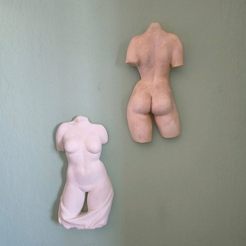 Wall sculptures female body set like new, gypsum