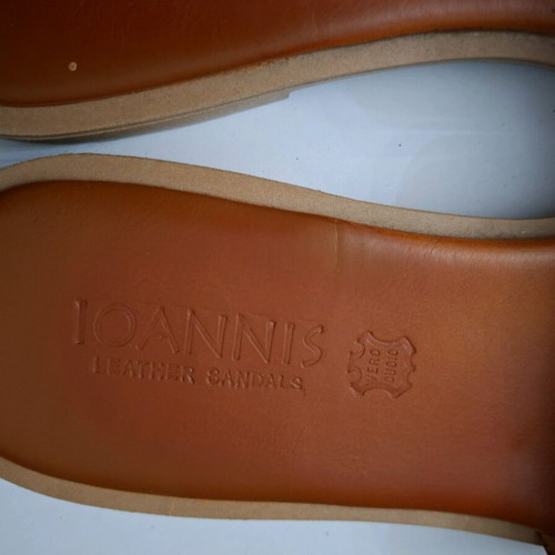 Ioannis sandals used, flat, brown, size 39