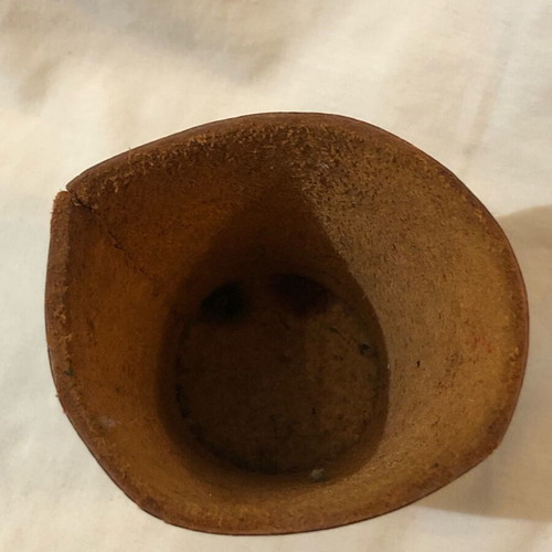 Leather promotional cup used made of genuine leather