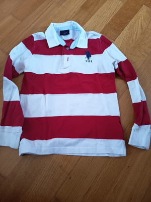 U.S. Polo Assn. Kids Polo Shirt like new, size 6-7, red and white