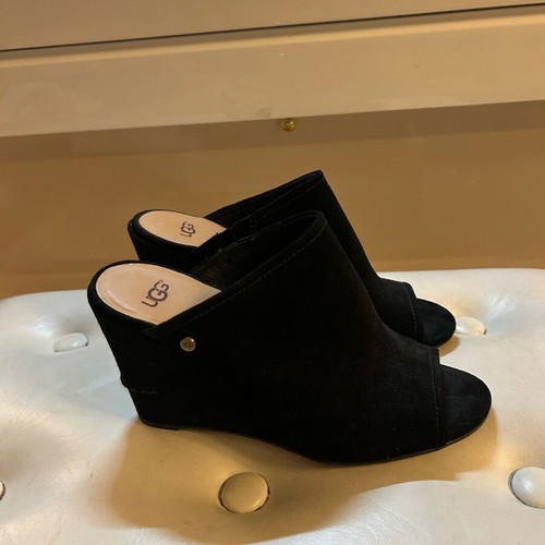 Ugg Australia leather platform mules like new, black, size 40