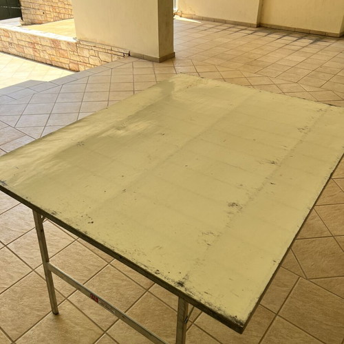 Folding aluminum tables used, set of 3, 1.20x1.50m