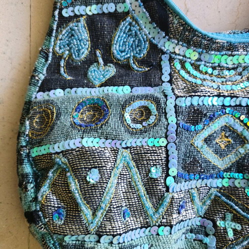 Embroidered cotton shoulder bag like new