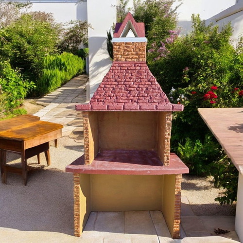 Aurelia Large Concrete Barbecue Beige and Brown
