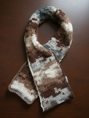 Handmade men's scarf in earth tones