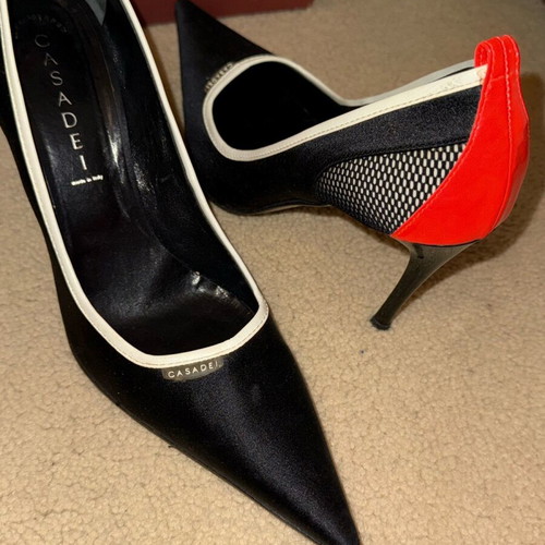 Casadei heels like new, size 39.5, black and red