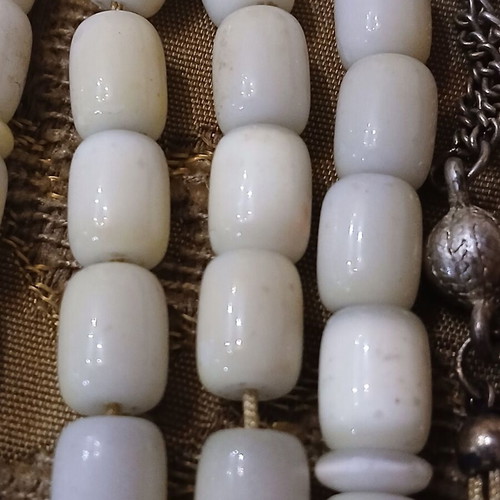 Worry beads used with 33 beads, probable semi-precious stone