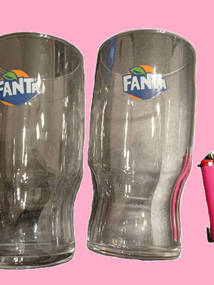 Fanta glasses vintage set of 2, like new