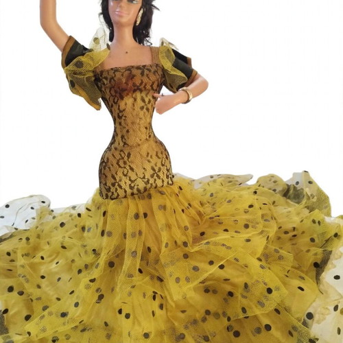 Vintage Marin Chiclana Flamenco doll 38cm, made in Spain 70s