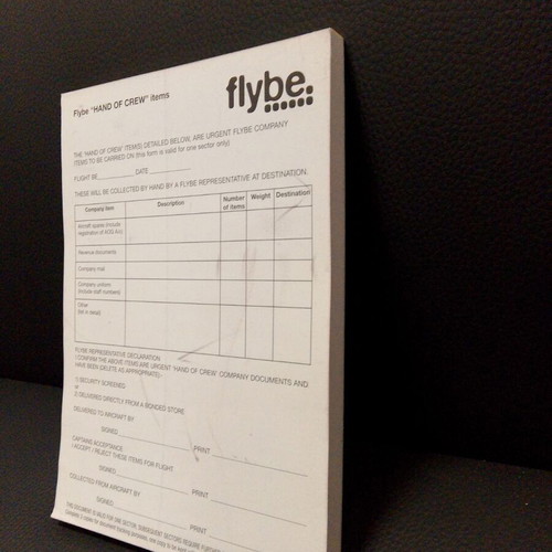 Flybe Hand of Crew Declaration Item new, collectible aviation block