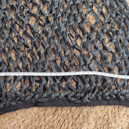 Zara macrame knitted summer beach shoulder bag used, black