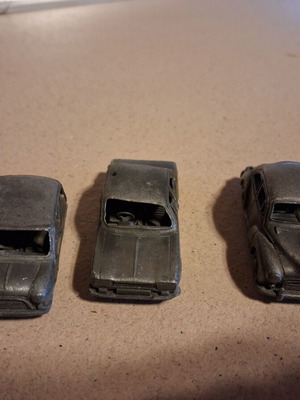 Metal toy cars used, set of 3, vintage collectible
