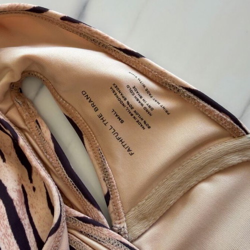 Faithfull the Brand swimsuit beige and black, like new, Small and X Small